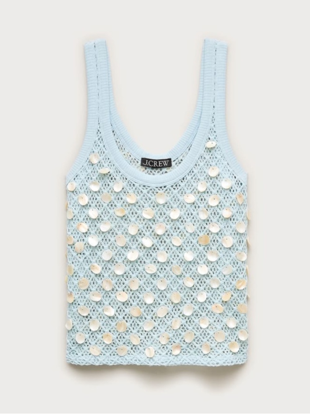 JCrew NWT Crochet shell-embroidered tank top Blue Size XS CS834